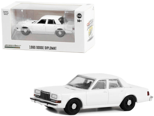 1980 - 1989 Dodge Diplomat Police Unmarked White "Hot Pursuit" "Hobby Exclusive" Series 1/64 Diecast Model Car by Greenlight free shipping USA - Rapid Vehicles