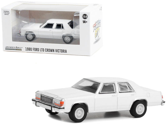 1980 - 1991 Ford LTD Crown Victoria Police White "Hot Pursuit" "Hobby Exclusive" Series 1/64 Diecast Model Car by Greenlight free shipping USA - Rapid Vehicles