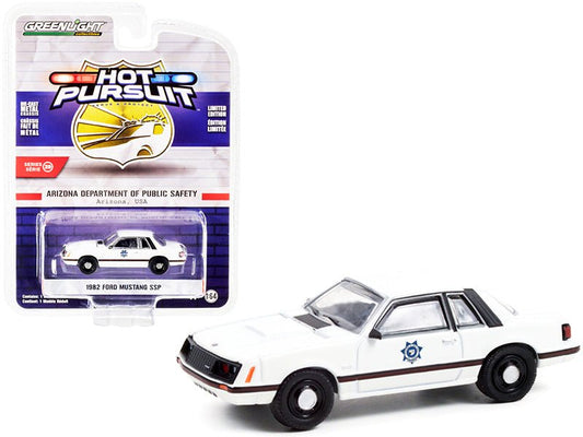 1982 Ford Mustang SSP White "Arizona Department of Public Safety" "Hot Pursuit" Series 39 1/64 Diecast Model Car by Greenlight free shipping USA - Rapid Vehicles