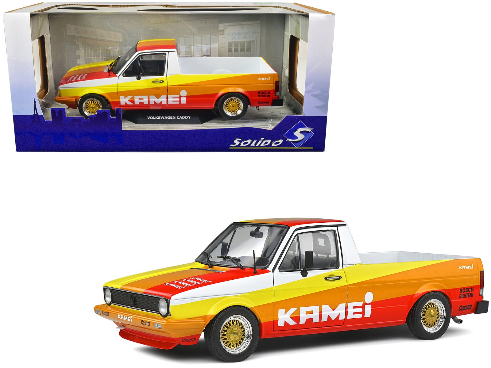 1982 Volkswagen Caddy MK 1 Pickup Truck "Kamei Tribute" 1/18 Diecast Model Car by Solido free shipping USA - Rapid Vehicles