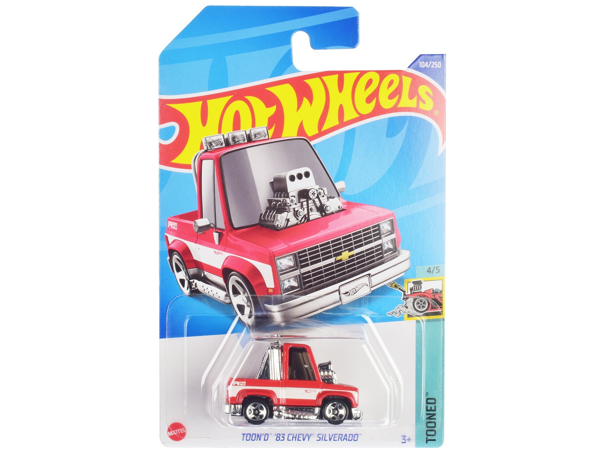 1983 Chevrolet Silverado "Toon'd" Pickup Truck Red and White "Tooned" Series Diecast Model Car by Hot Wheels free shipping USA - Rapid Vehicles