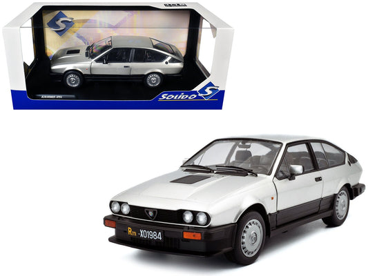 1984 Alfa Romeo GTV6 Silver Metallic 1/18 Diecast Model Car by Solido free shipping USA - Rapid Vehicles