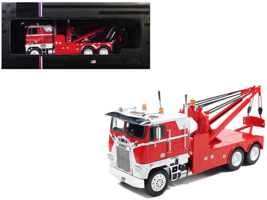 1987 Freightliner FLA Tow Truck Red and White 1/43 Diecast Model by IXO Models free shipping USA - Rapid Vehicles