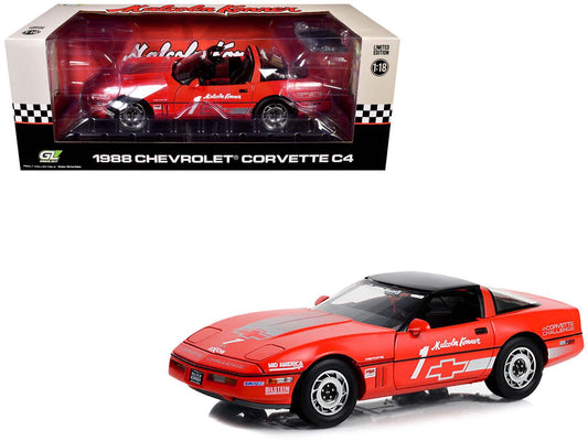 1988 Chevrolet Corvette C4 1 Malcolm Konner "Corvette Challenge Race Car" Red with Black Top 1/18 Diecast Model Car by Greenlight free shipping USA - Rapid Vehicles