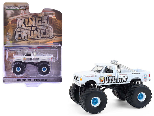 1988 Ford F - 150 Monster Truck "Jersey Outlaw" White "Kings of Crunch" Series 16 1/64 Diecast Model Car by Greenlight free shipping USA - Rapid Vehicles