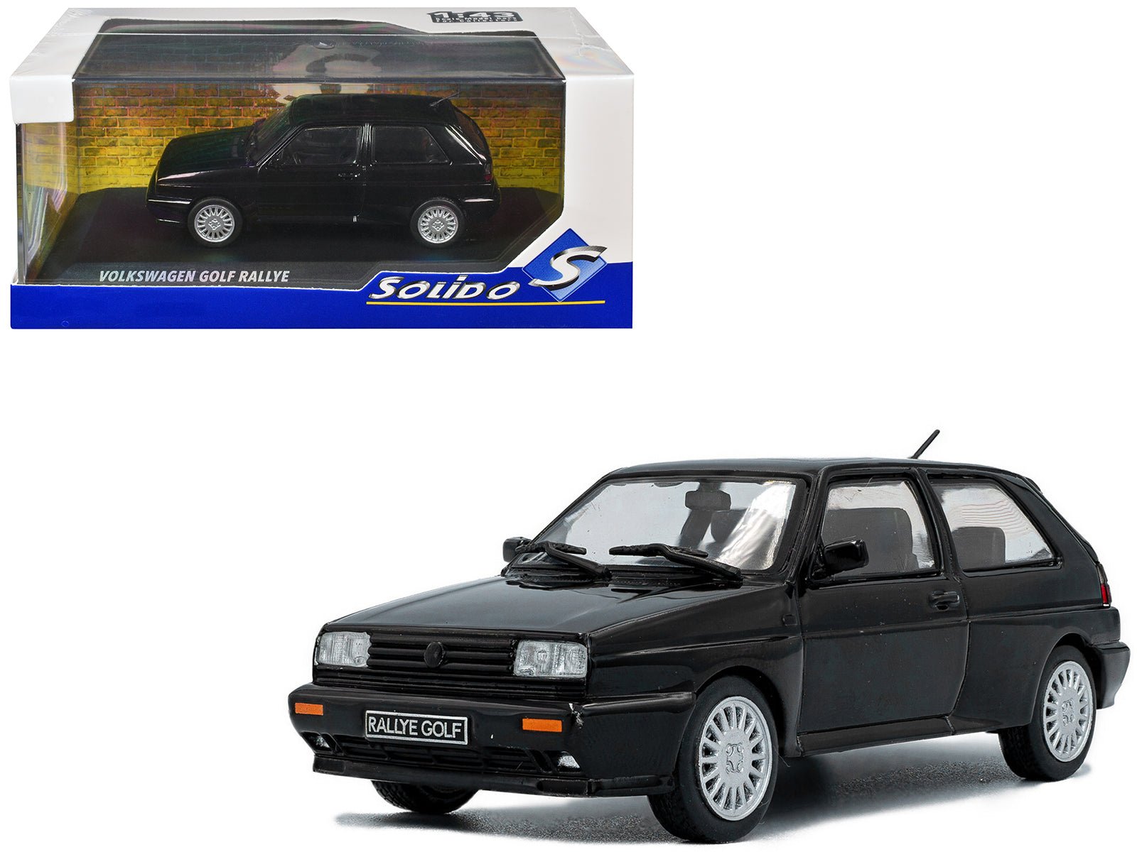 1989 Volkswagen Golf Rallye G60 Black 1/43 Diecast Model Car by Solido free shipping USA - Rapid Vehicles