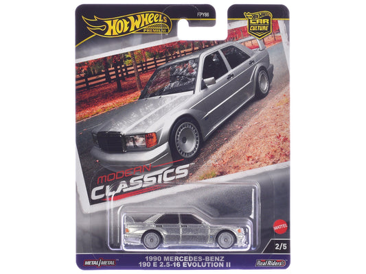 1990 Mercedes - Benz 190 E 2.5 - 16 Evolution II Silver Metallic "Modern Classics" Series Diecast Model Car by Hot Wheels free shipping USA - Rapid Vehicles