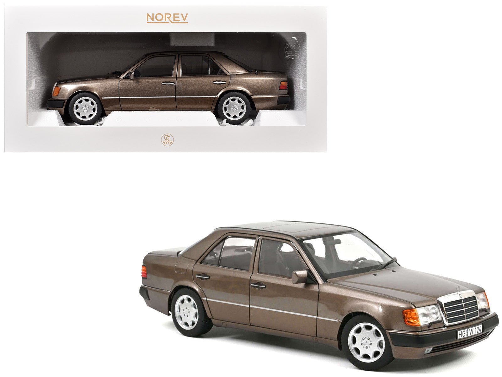 1990 Mercedes - Benz 500 E Impala Brown Metallic 1/18 Diecast Model Car by Norev free shipping USA - Rapid Vehicles