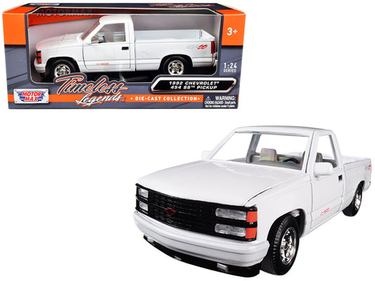 1992 Chevrolet 454 SS Pickup Truck White 1/24 Diecast Model Car by Motormax free shipping USA - Rapid Vehicles