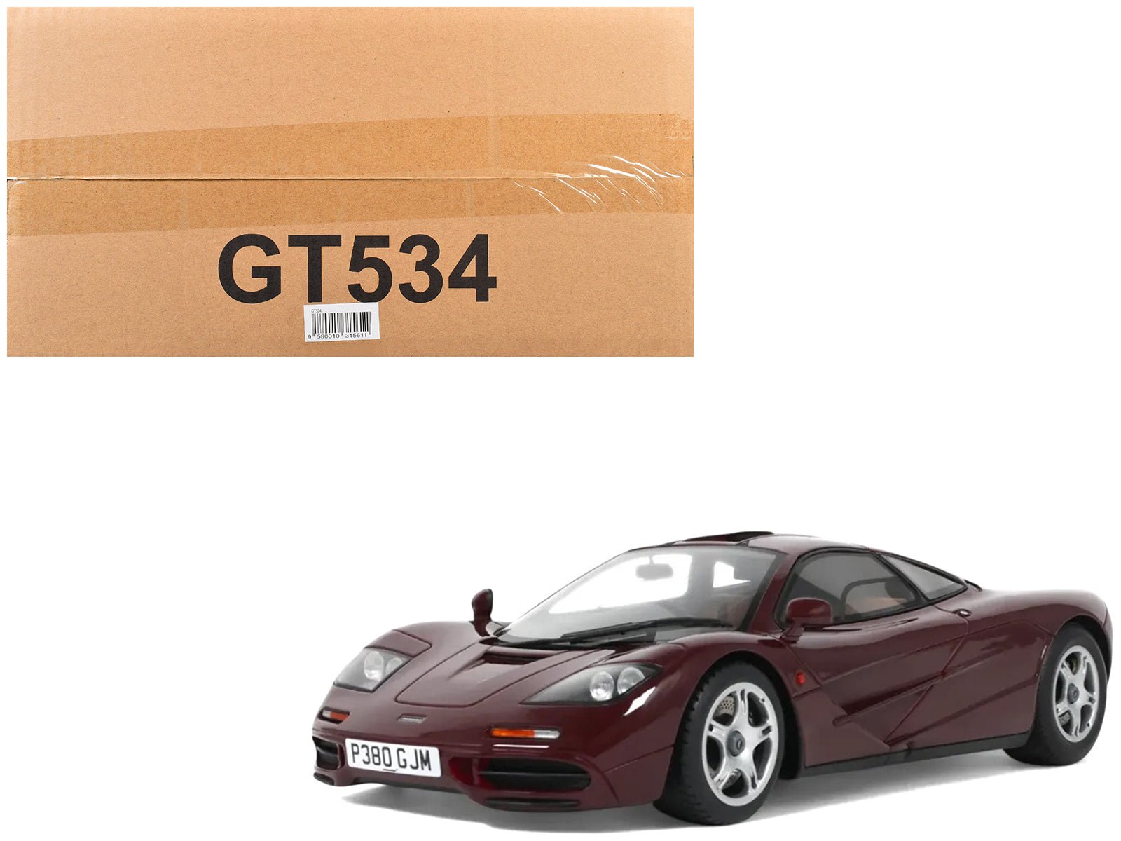 1992 McLaren F1 Dark Red 1/18 Model Car by GT Spirit free shipping USA - Rapid Vehicles