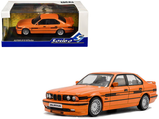1994 BMW E34 Alpina B10 BiTurbo Orange Metallic with Black Stripes 1/43 Diecast Model Car by Solido free shipping USA - Rapid Vehicles