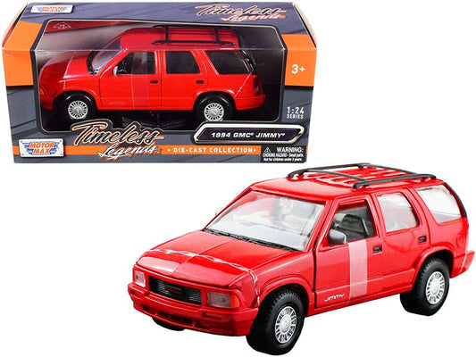 1994 GMC Jimmy with Roof Rack Red "Timeless Legends" Series 1/24 Diecast Model Car by Motormax free shipping USA - Rapid Vehicles