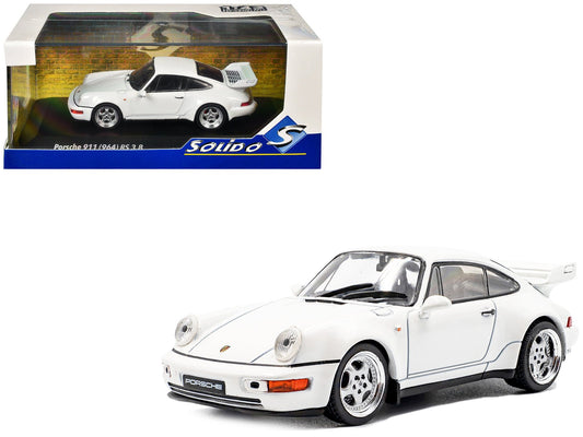 1994 Porsche 911 (964) RS 3.8 Grand Prix White 1/43 Diecast Model Car by Solido free shipping USA - Rapid Vehicles