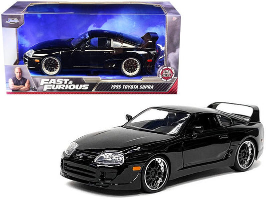 1995 Toyota Supra Black "Fast & Furious" Movie 1/24 Diecast Model Car by Jada free shipping USA - Rapid Vehicles