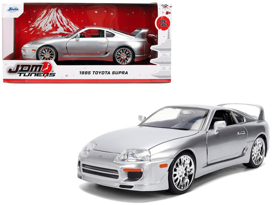 1995 Toyota Supra Silver Metallic "JDM Tuners" Series 1/24 Diecast Model Car by Jada free shipping USA - Rapid Vehicles