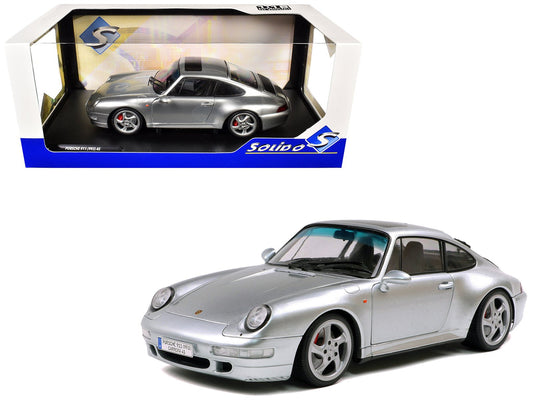 1996 Porsche 911 (993) 4S Polar Silver Metallic 1/18 Diecast Model Car by Solido free shipping USA - Rapid Vehicles