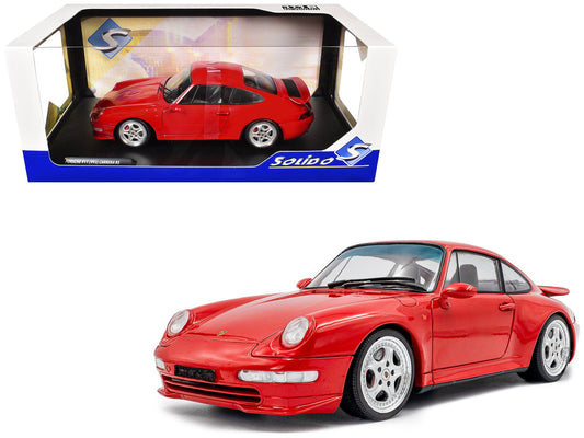 1997 Porsche 911 (993) Carrera RS Guards Red 1/18 Diecast Model Car by Solido free shipping USA - Rapid Vehicles
