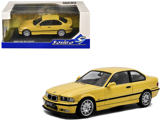 1999 BMW E36 M3 Coupe Dakar Yellow 1/43 Diecast Model Car by Solido free shipping USA - Rapid Vehicles