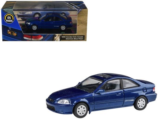 1999 Honda Civic Coupe Electron Blue Pearl Metallic with Sunroof 1/64 Diecast Model Car by Paragon Models free shipping USA - Rapid Vehicles