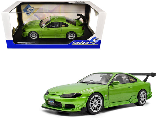 1999 Nissan Silvia S15 Spec - R Aero RHD (Right Hand Drive) "Never Satisfied" Green Metallic 1/18 Diecast Model Car by Solido free shipping USA - Rapid Vehicles