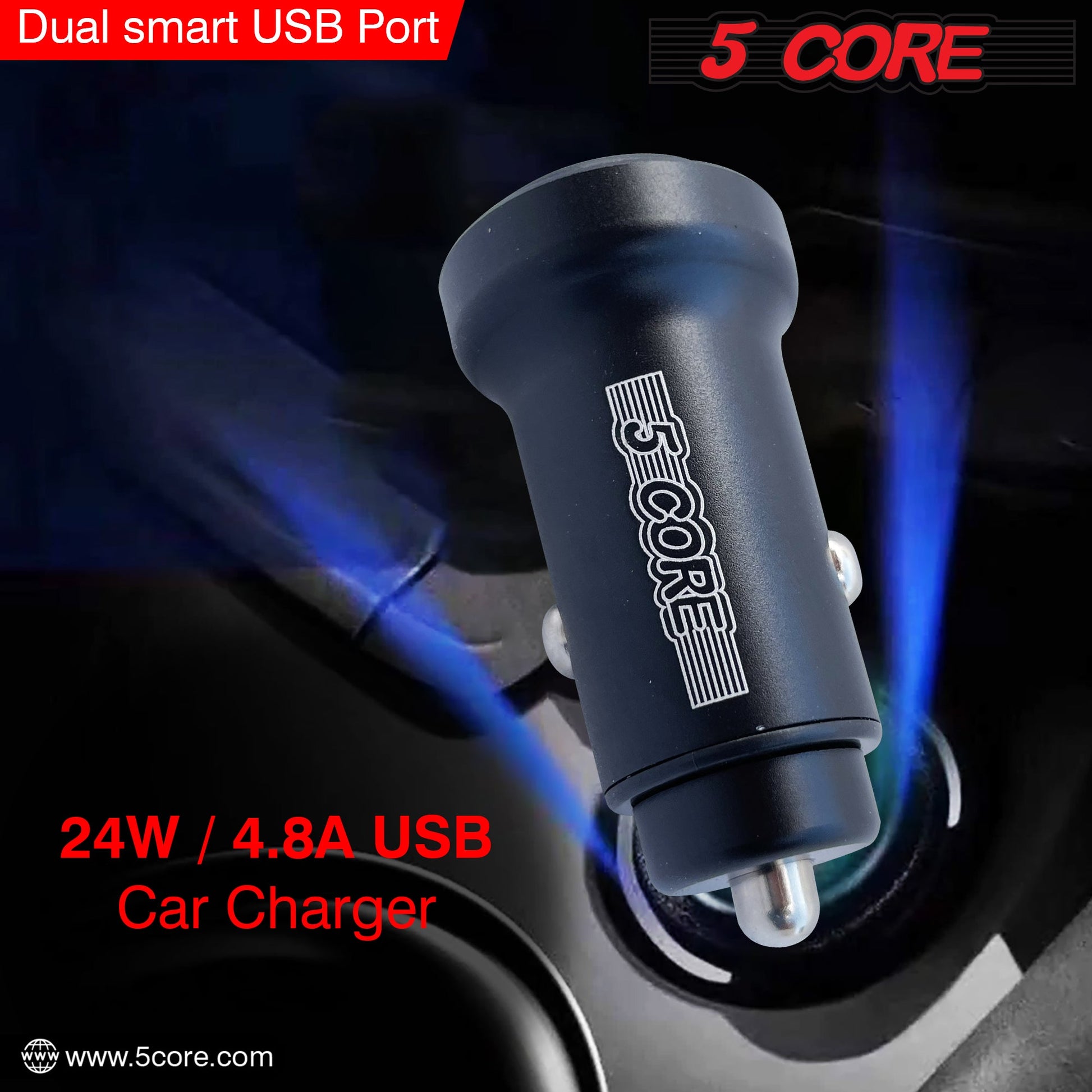 5Core USB Car Charger 2 Pack Cigarette Lighter Dual USB Port - Premium Audio & Video from Violet Rose - Just $19.79! Shop now at Rapidvehicles