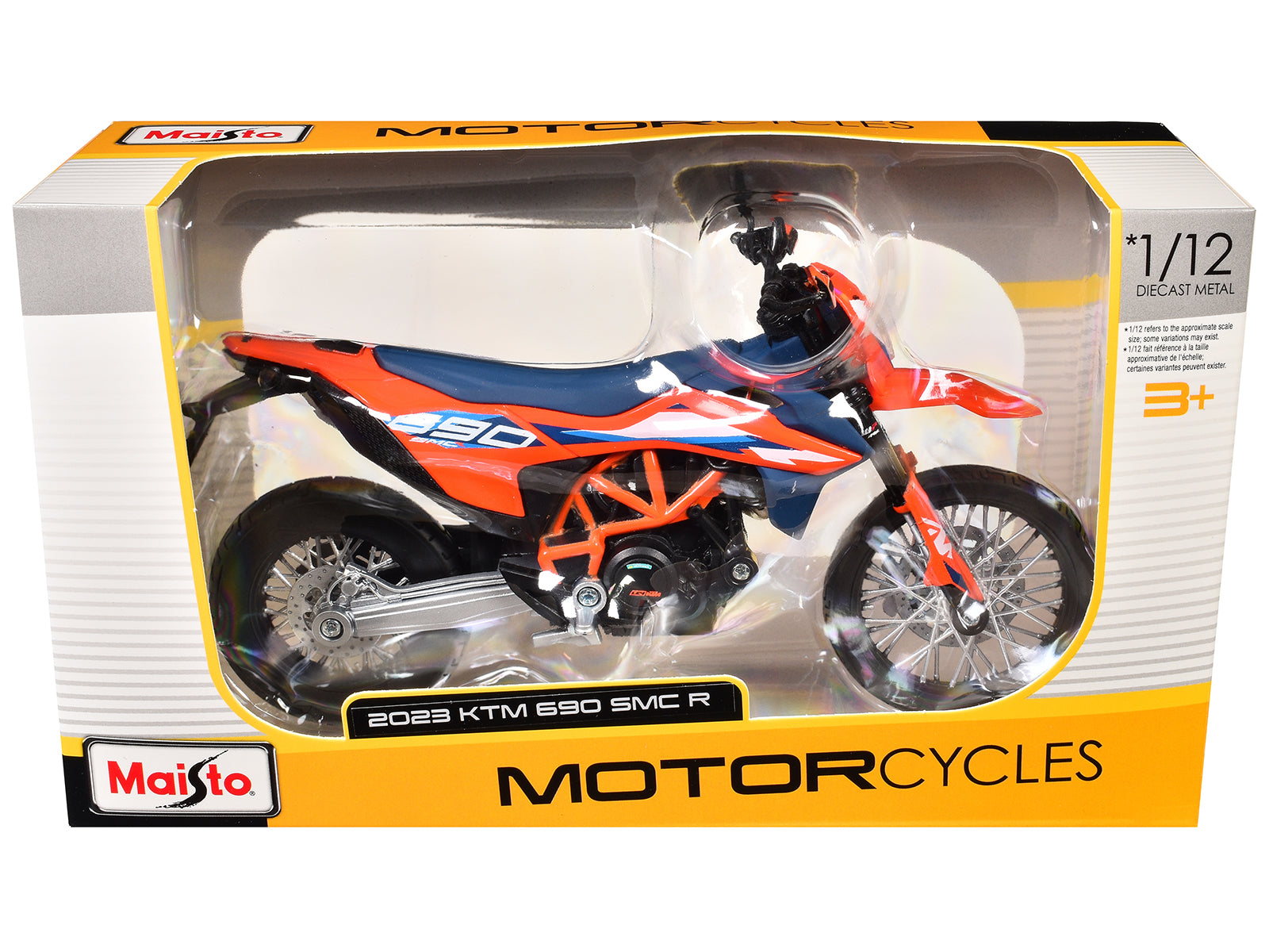 2023 KTM 690 SMC R Orange and Blue 1/12 Diecast Motorcycle Model by Maisto free shipping USA