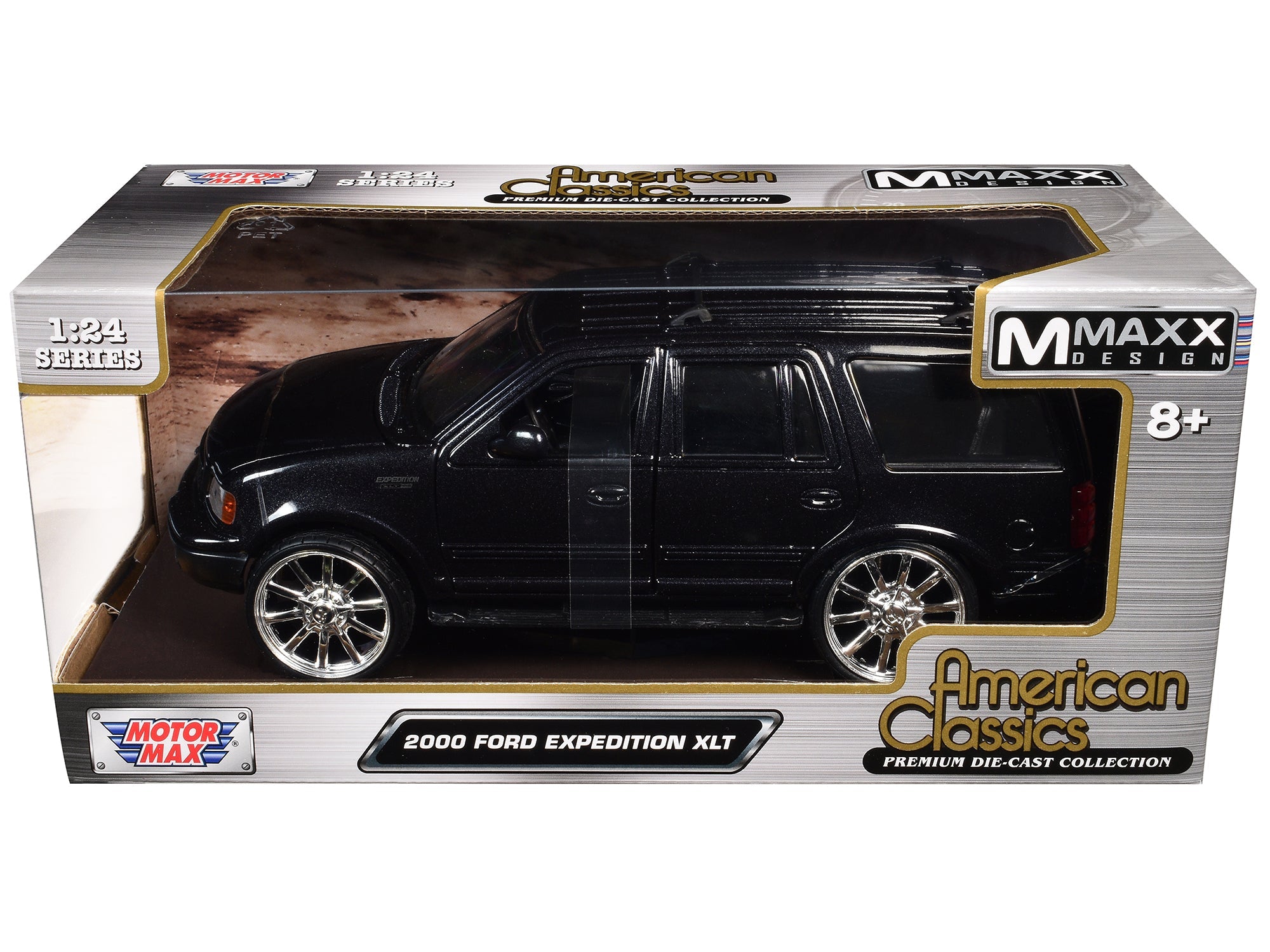 2000 Ford Expedition XLT Black Metallic "Maxx Design" "American Classics" Series 1/24 Diecast Model Car by Motormax free shipping USA - Rapid Vehicles