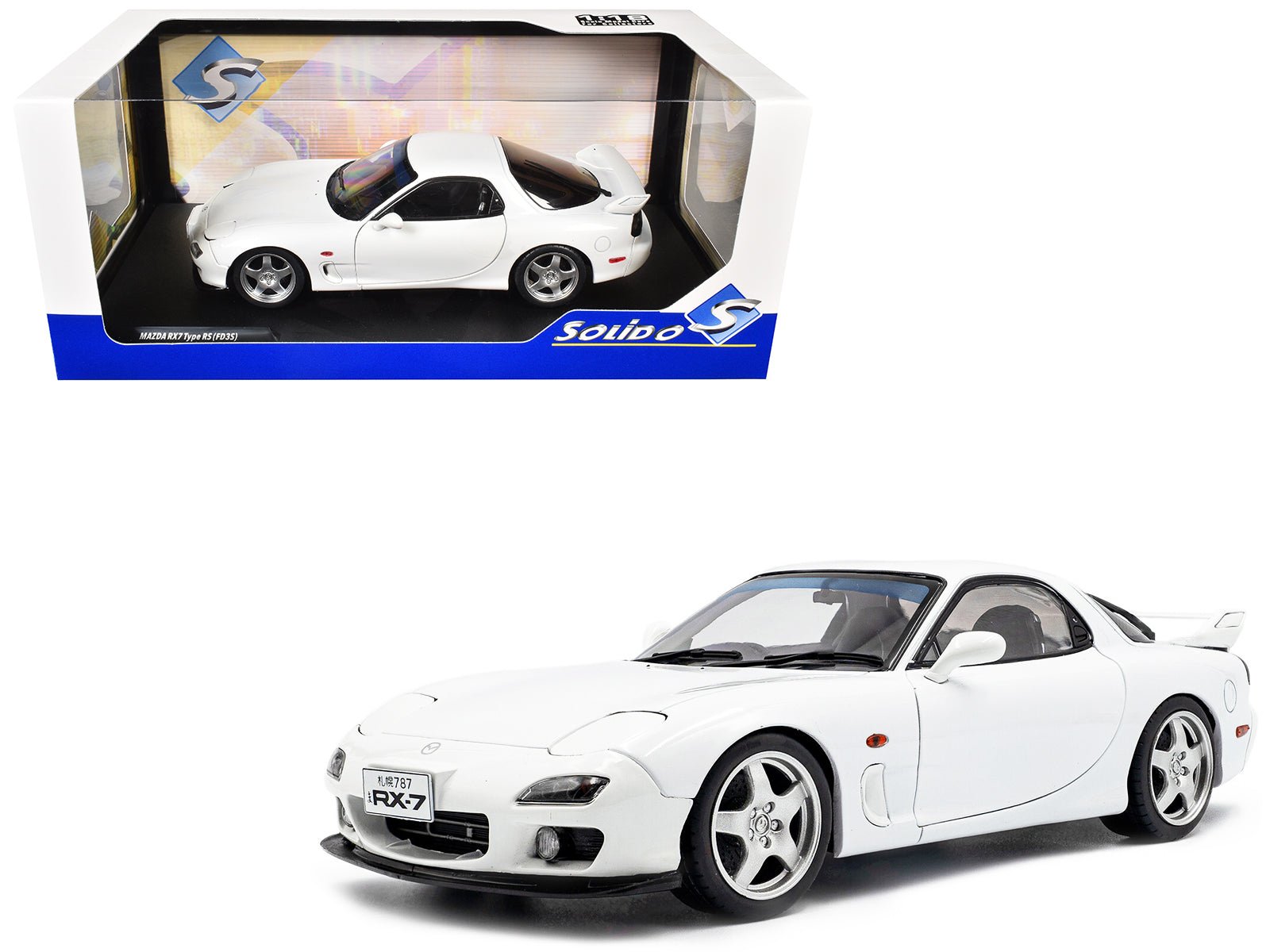 2001 Mazda RX7 Type RS (FD3S) RHD (Right Hand Drive) White 1/18 Diecast Model Car by Solido free shipping USA - Rapid Vehicles