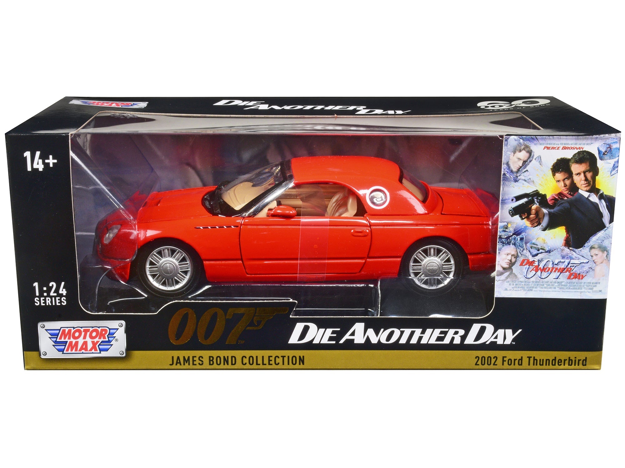 2002 Ford Thunderbird Orange James Bond 007 "Die Another Day" (2002) Movie "James Bond Collection" Series 1/24 Diecast Model Car by Motormax free shipping USA - Rapid Vehicles
