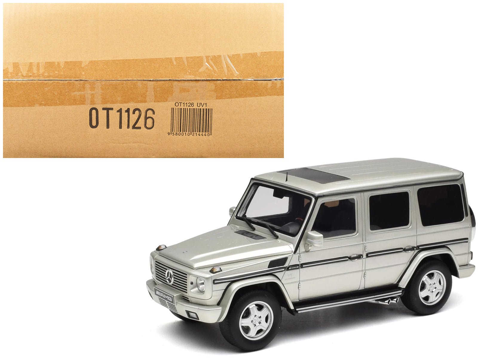 2003 Mercedes - Benz G - Class 55 AMG Iridium Silver Metallic Limited Edition to 999 pieces Worldwide 1/18 Model Car by Otto Mobile free shipping USA - Rapid Vehicles