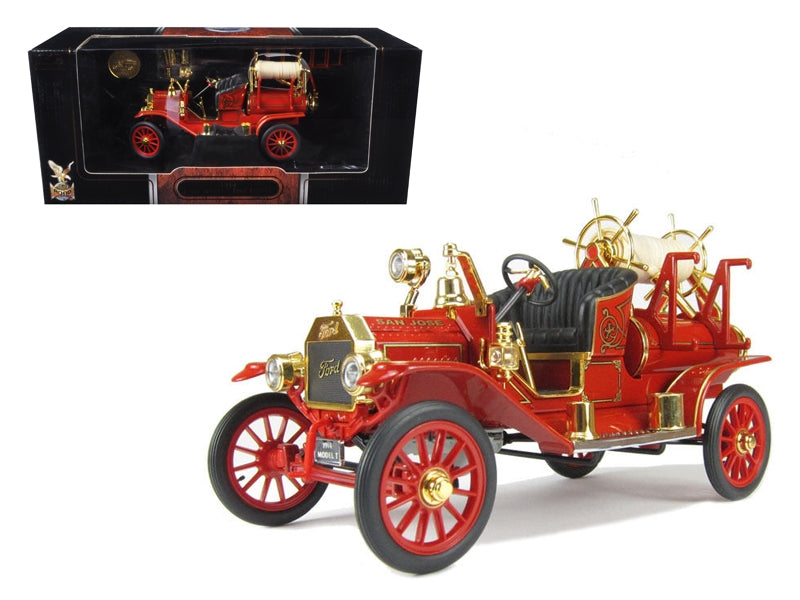 1914 Ford Model T Fire Engine Red 1/18 Diecast Model by Road - Premium Ford Models from Road Signature - Just $132.29! Shop now at Rapidvehicles