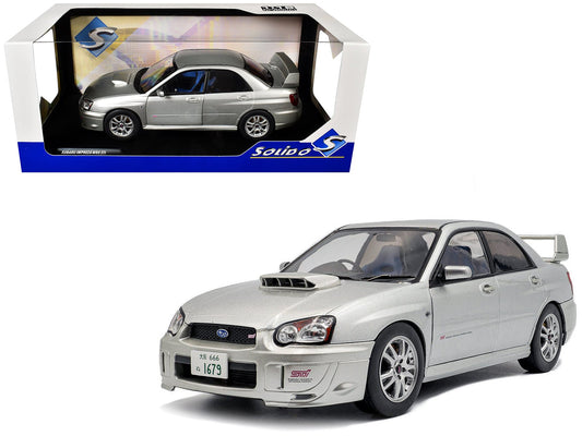 2004 Subaru Impreza WRX STI RHD (Right Hand Drive) Premium Silver Effect 1/18 Diecast Model Car by Solido free shipping USA - Rapid Vehicles
