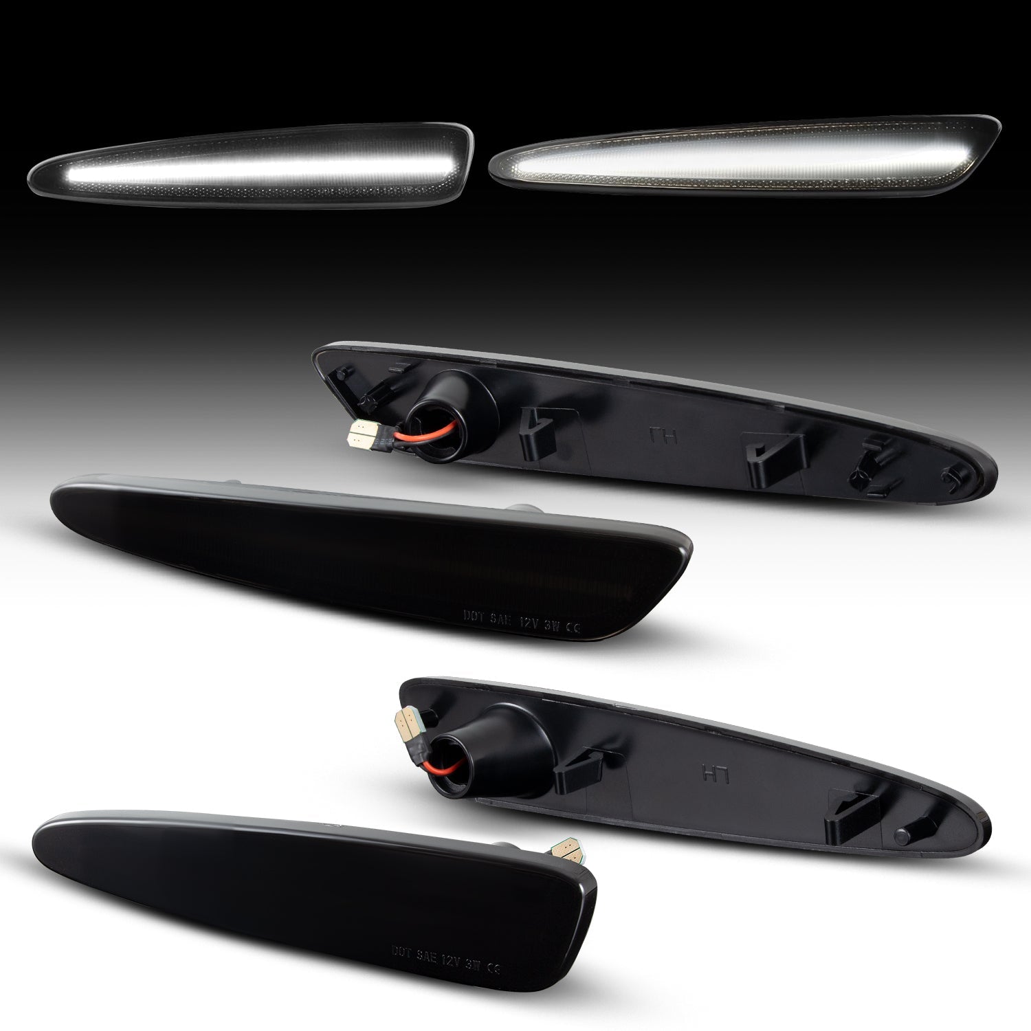 2005-2013 Chevrolet Corvette C6 Smoke White LED Side Marker - Rapid Vehicles