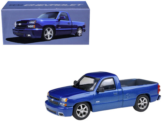 2006 Chevrolet Silverado 'Cateye' Pickup Truck Ming Blue Metallic 1/64 Diecast Model Car by Paragon Models free shipping USA - Rapid Vehicles