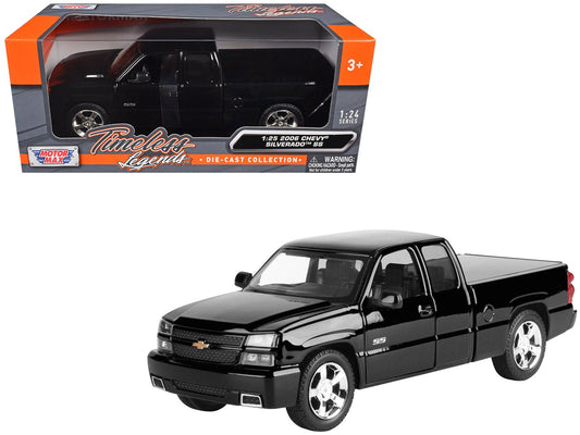 2006 Chevrolet Silverado SS Pickup Truck Black "Timeless Legends" Series 1/25 Diecast Model Car by Motormax free shipping USA - Rapid Vehicles