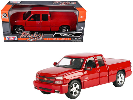 2006 Chevrolet Silverado SS Pickup Truck Red "Timeless Legends" Series 1/25 Diecast Model Car by Motormax free shipping USA - Rapid Vehicles