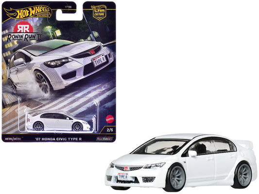 2007 Honda Civic Type R RHD (Right Hand Drive) White "Ronin Run II" Series Diecast Model Car by Hot Wheels free shipping USA - Rapid Vehicles