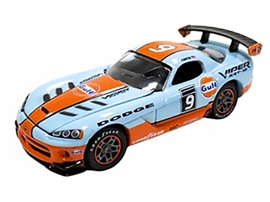 2008 Dodge Viper SRT10 9 "Gulf Oil" Light Blue and Orange Limited Edition to 2496 pieces Worldwide 1/64 Diecast Model Car by Johnny Lightning - Rapid Vehicles