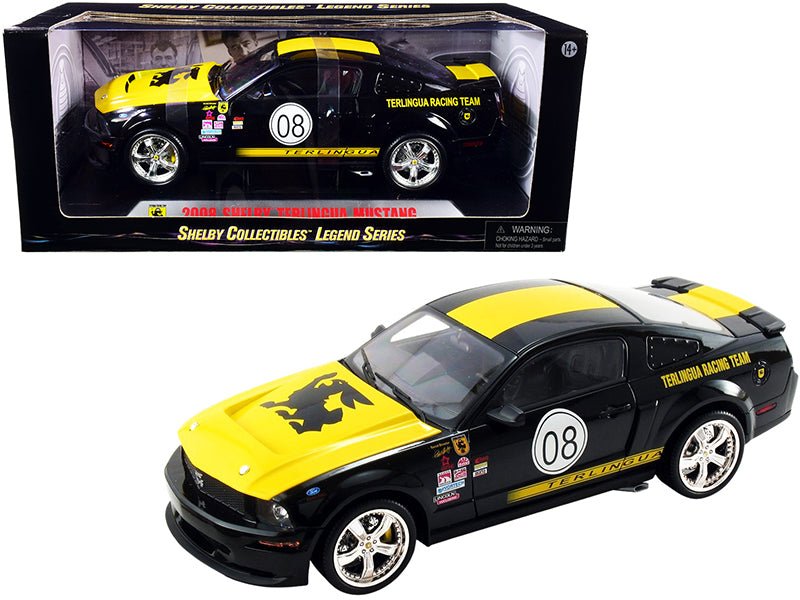 2008 Ford Shelby Mustang 08 "Terlingua" Black and Yellow "Shelby Collectibles Legend" Series 1/18 Diecast Model Car by Shelby Collectibles free shipping USA - Rapid Vehicles