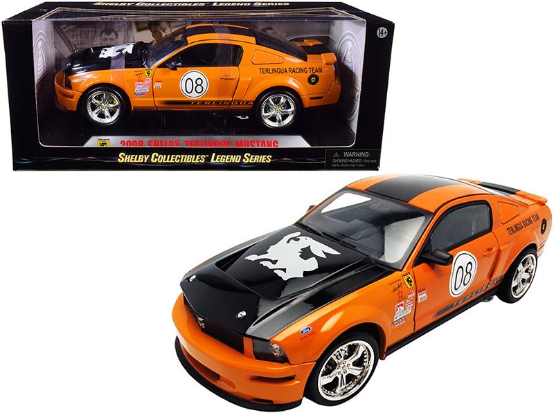 2008 Ford Shelby Mustang 08 "Terlingua" Orange and Black "Shelby Collectibles Legend" Series 1/18 Diecast Model Car by Shelby Collectibles free shipping USA - Rapid Vehicles