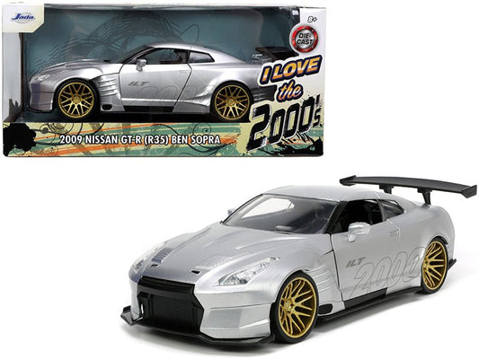 2009 Nissan GT - R (R35) Ben Sopra Silver "I Love the 2000's" Series 1/24 Diecast Model Car by Jada free shipping USA - Rapid Vehicles