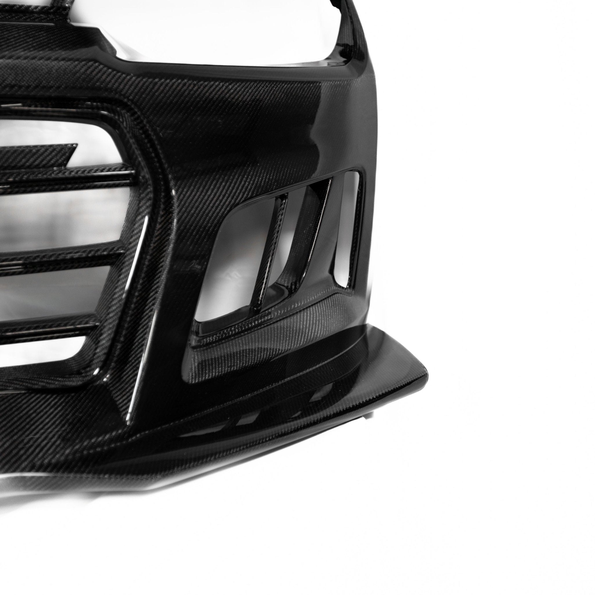 2010-2015 Chevy Camaro Black Panther 1PC Full Gloss Carbon Fiber Track Package Front Bumper Conversion - Rapid Vehicles