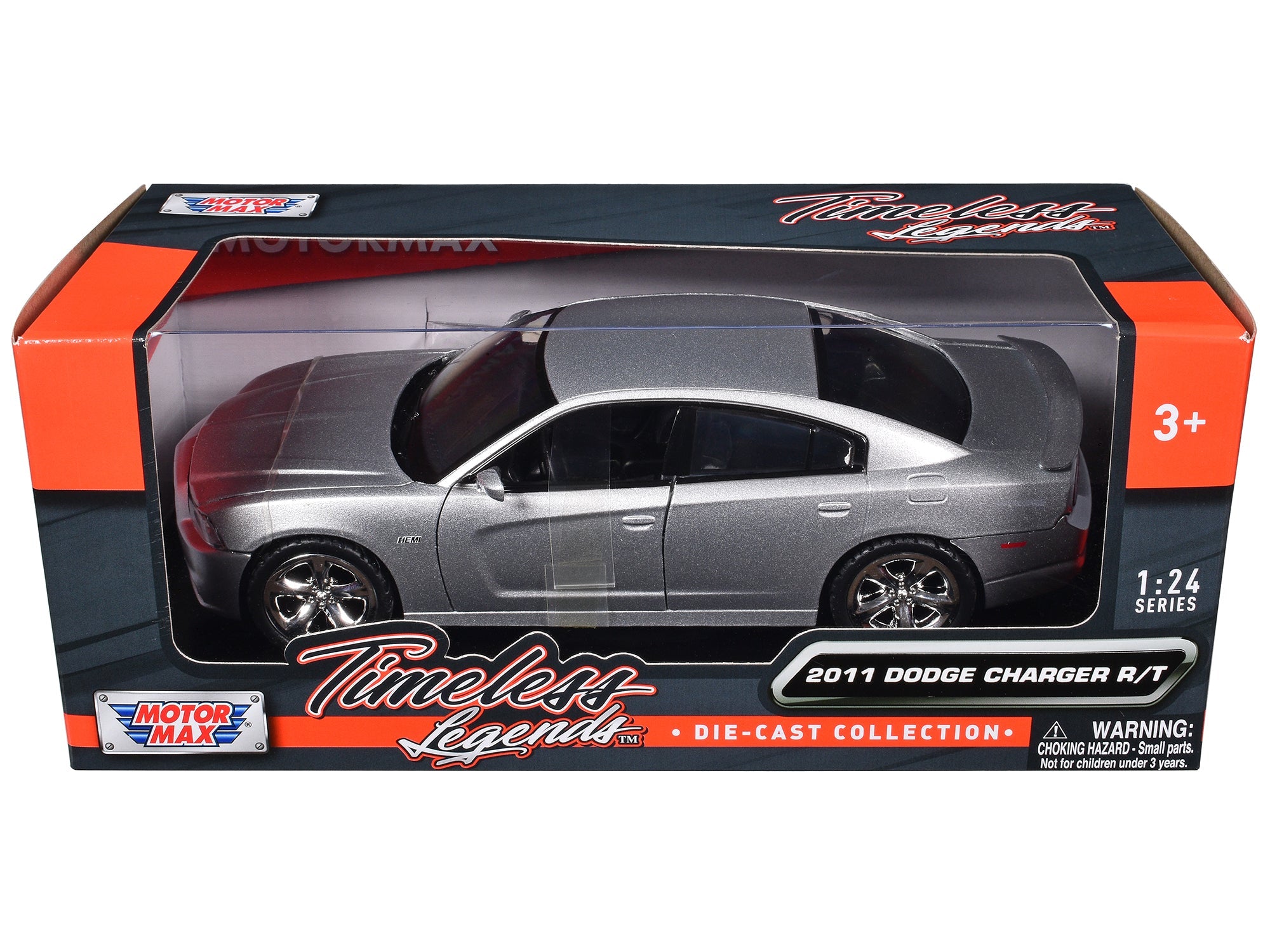 2011 Dodge Charger R/T Hemi Silver 1/24 Diecast Model Car by Motormax free shipping USA - Rapid Vehicles
