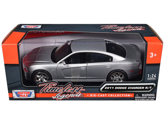 2011 Dodge Charger R/T Hemi Silver 1/24 Diecast Model Car by Motormax free shipping USA - Rapid Vehicles