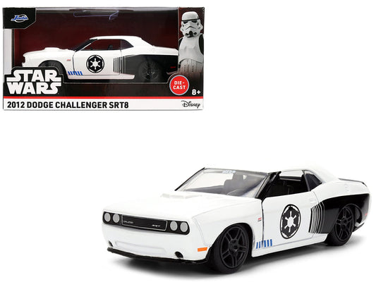 2012 Dodge Challenger SRT8 "Stormtrooper" Livery White with Graphics "Star Wars" Franchise "Hollywood Rides" Series 1/32 Diecast Model Car by Jada free shipping USA - Rapid Vehicles