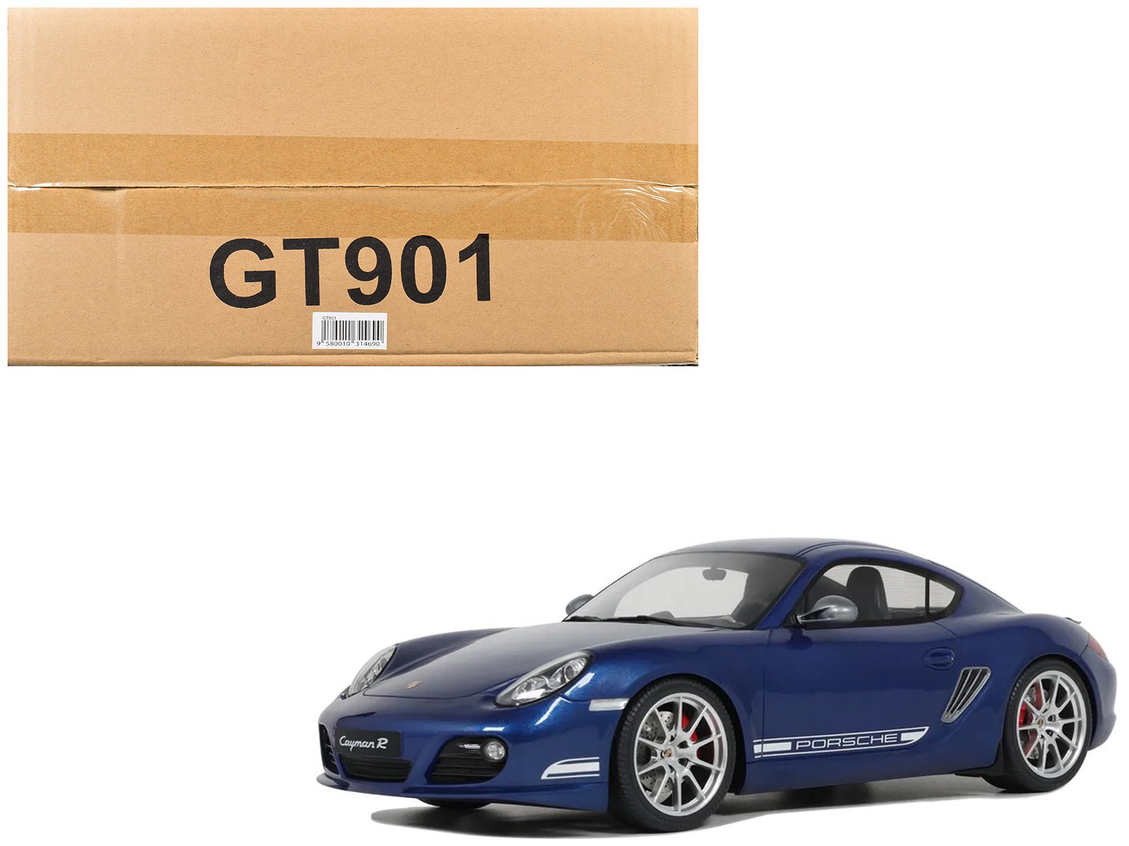 2012 Porsche Cayman R Aqua Blue Metallic 1/18 Model Car by GT Spirit free shipping USA - Rapid Vehicles