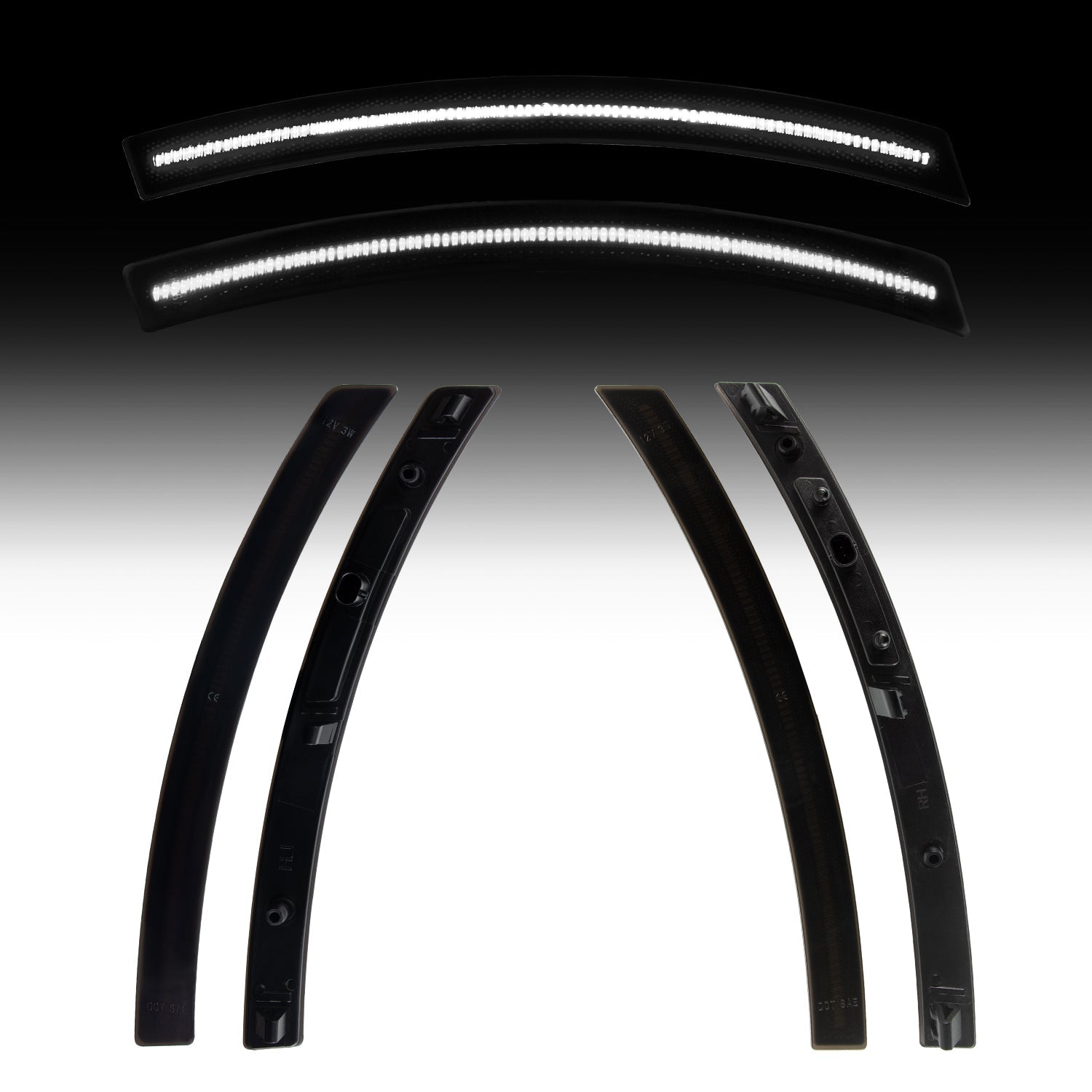 2014–2019 Chevrolet Corvette C7 Smoked White LED Side Markers Set - Rapid Vehicles