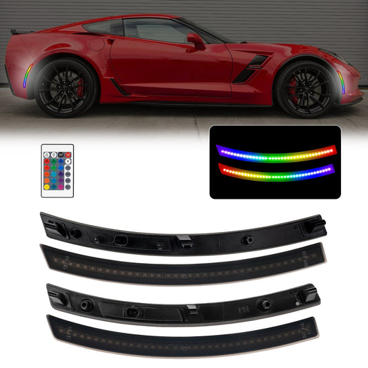 2014-2019 Chevrolet Corvette RGB Smoke C7 LED Side Marker - Rapid Vehicles