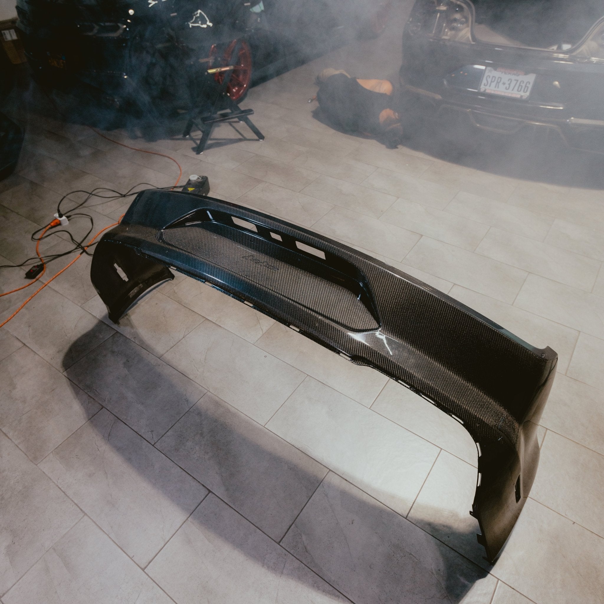 2015-2023 Ford Mustang GT500 Style Double Sided Full Carbon Fiber Track Package Rear Bumper Conversion - Rapid Vehicles