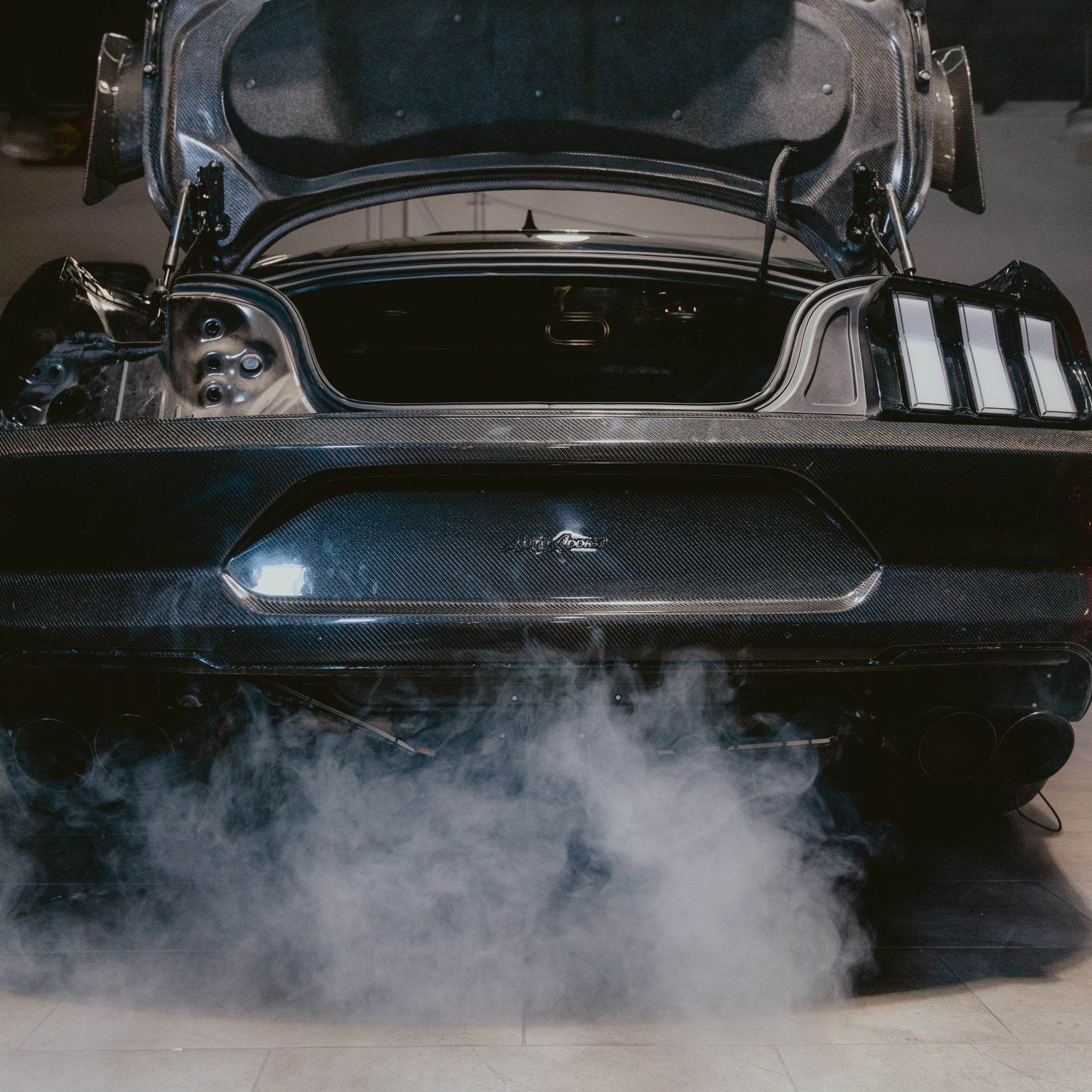 2015-2023 Ford Mustang GT500 Style Double Sided Full Carbon Fiber Track Package Rear Bumper Conversion - Rapid Vehicles